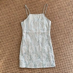 vintage 90s blue lace mini dress